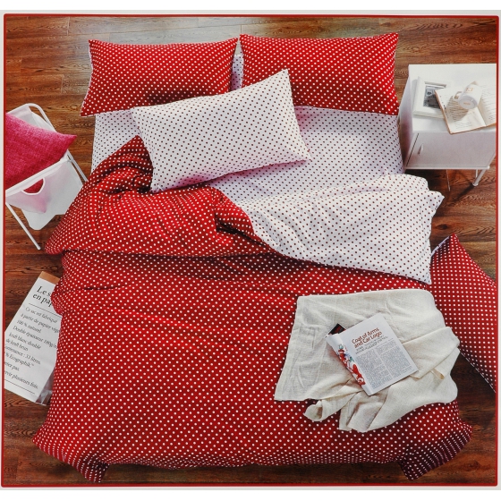 Kétszínű pettyes 6 vagy 7 részes ágynemű garnitúra